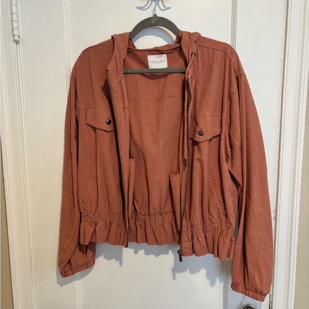Carly Jean Los Angeles Pink Utility Jacket - Picture 2 of 4